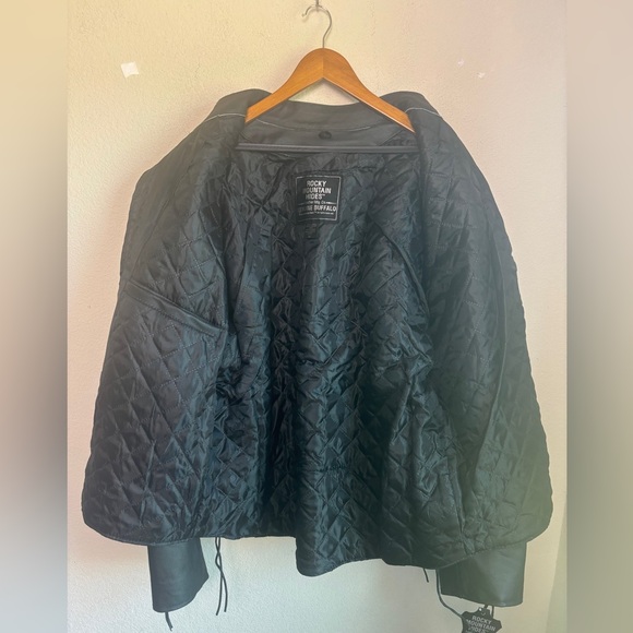 NWT Rocky Mountain Hides Genuine Buffalo Leather Black  Motorcycle Jacket 3X - Picture 8 of 13